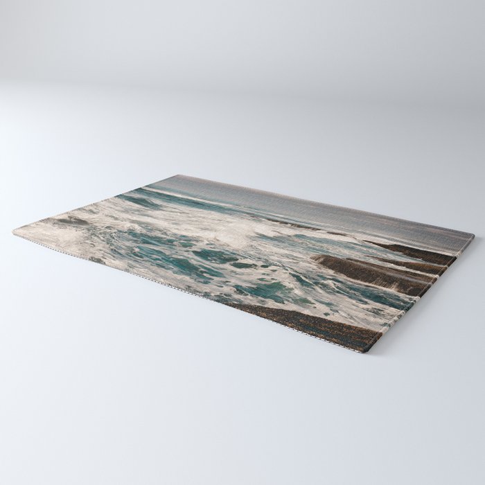 Green Tropical Beach Waves Ocean Adventure Rug Gallery Image 3