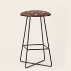 Daisy Stripes Vintage Contemporary Pattern in Brown and Cream Stool Gallery Image 1