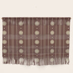 Daisy Stripes Vintage Contemporary Pattern in Brown and Cream Wall Hanging Gallery Image 1