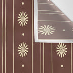 Daisy Stripes Vintage Contemporary Pattern in Brown and Cream Wall Tapestry Gallery Image 3