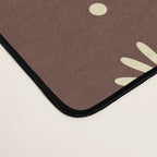 Daisy Stripes Vintage Contemporary Pattern in Brown and Cream Desk Mat Gallery Image 4