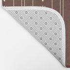 Daisy Stripes Vintage Contemporary Pattern in Brown and Cream Bath Mat Gallery Image 2