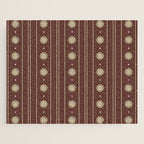Daisy Stripes Vintage Contemporary Pattern in Brown and Cream Jigsaw Puzzle Gallery Image 1