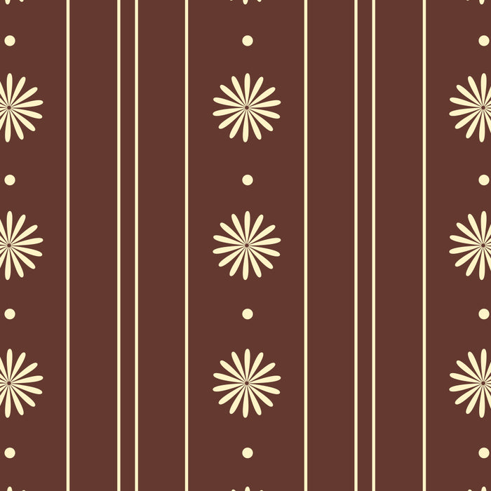 Daisy Stripes Vintage Contemporary Pattern in Brown and Cream Coffee Mug Gallery Image 2