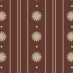 Daisy Stripes Vintage Contemporary Pattern in Brown and Cream Coffee Mug Gallery Image 2