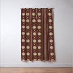Daisy Stripes Vintage Contemporary Pattern in Brown and Cream Window Curtain Gallery Image 3