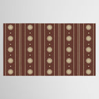 Daisy Stripes Vintage Contemporary Pattern in Brown and Cream Tablecloth Gallery Image 2