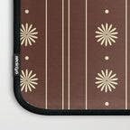 Daisy Stripes Vintage Contemporary Pattern in Brown and Cream Laptop Sleeve Gallery Image 3