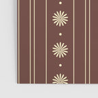 Daisy Stripes Vintage Contemporary Pattern in Brown and Cream Poster Gallery Image 3