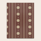 Daisy Stripes Vintage Contemporary Pattern in Brown and Cream Notebook Gallery Image 4