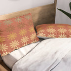 Ombre Abstract Daisies on Mandarin Orange Pillow Sham Gallery Image 2