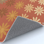 Ombre Abstract Daisies on Mandarin Orange Rug Gallery Image 4