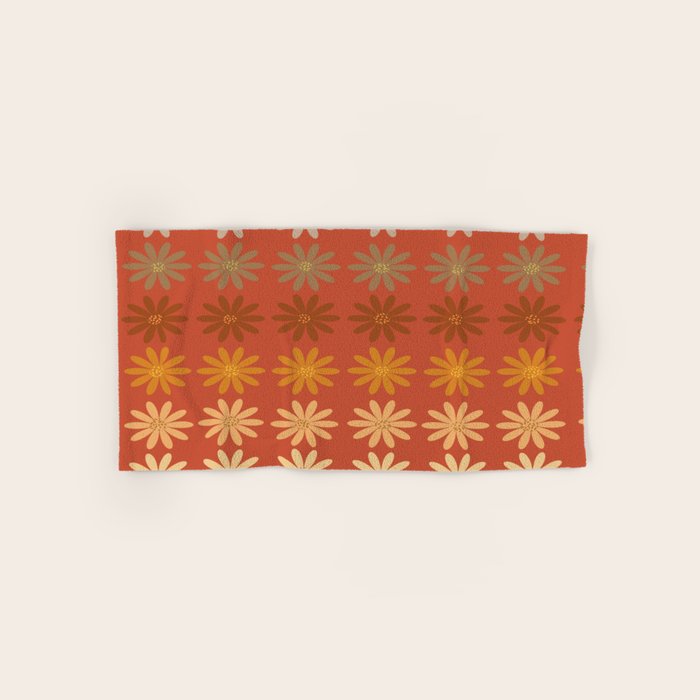 Ombre Abstract Daisies on Mandarin Orange Bath Towel Gallery Image 1