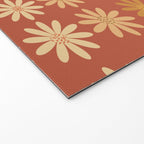 Ombre Abstract Daisies on Mandarin Orange Welcome Mat Gallery Image 2