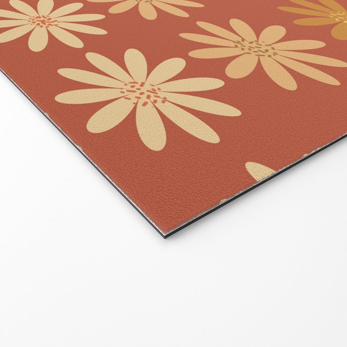 Ombre Abstract Daisies on Mandarin Orange Welcome Mat Gallery Image 2
