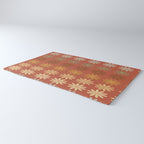 Ombre Abstract Daisies on Mandarin Orange Rug Gallery Image 3