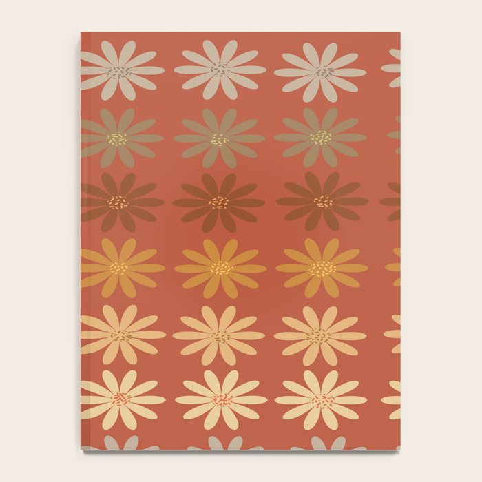 Ombre Abstract Daisies on Mandarin Orange Notebook Gallery Image 4