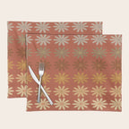 Ombre Abstract Daisies on Mandarin Orange Placemat Gallery Image 1