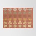 Ombre Abstract Daisies on Mandarin Orange Rug Gallery Image 2