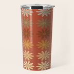 Ombre Abstract Daisies on Mandarin Orange Travel Mug Gallery Image 1
