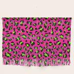 80s Neon Pink and Lime Green Leopard Wall Hanging Gallery Image 1