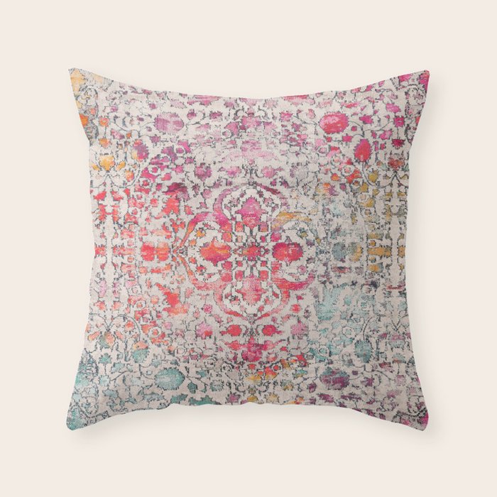 N258 - Vintage Glam Farmhouse Boho Traditional Floral Moroccan Style Throw Pillow Gallery Image 6