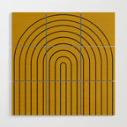 Minimal Arch VII Ochre Modern Geometric Lines Wood Wall Art Gallery Image 1