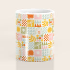 Colorful tropical summer mosaic tile art Coffee Mug Gallery Image 4