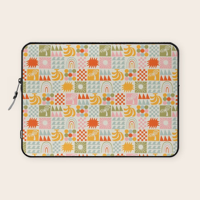 Colorful tropical summer mosaic tile art Laptop Sleeve Gallery Image 1