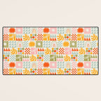 Colorful tropical summer mosaic tile art Desk Mat Gallery Image 3