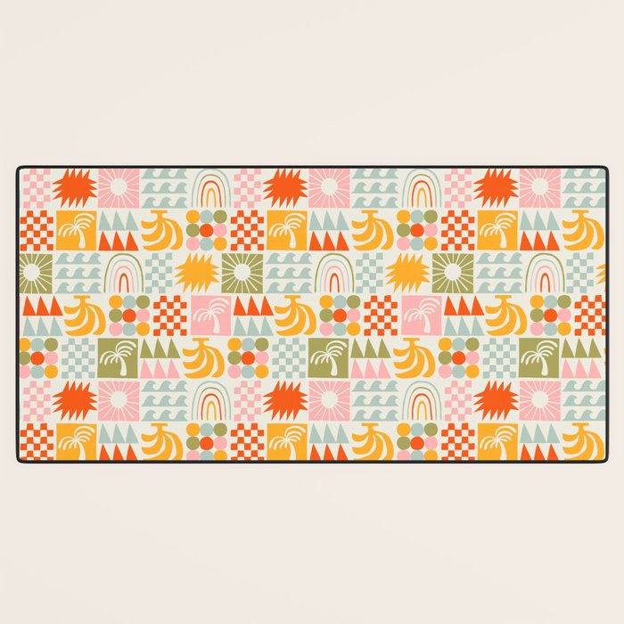 Colorful tropical summer mosaic tile art Desk Mat Gallery Image 3