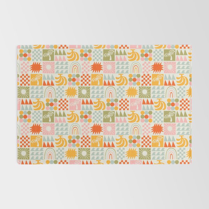 Colorful tropical summer mosaic tile art Rug Gallery Image 2
