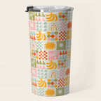 Colorful tropical summer mosaic tile art Travel Mug Gallery Image 3
