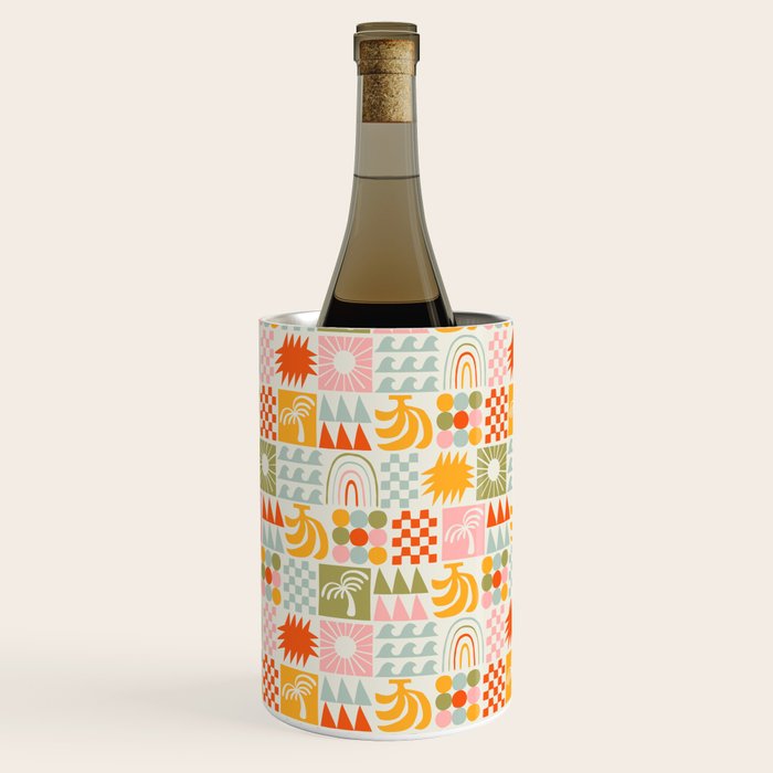 Colorful tropical summer mosaic tile art Wine Chiller Gallery Image 2