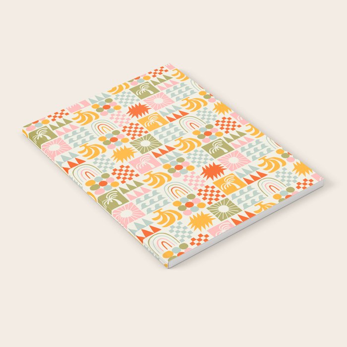 Colorful tropical summer mosaic tile art Notebook Gallery Image 1