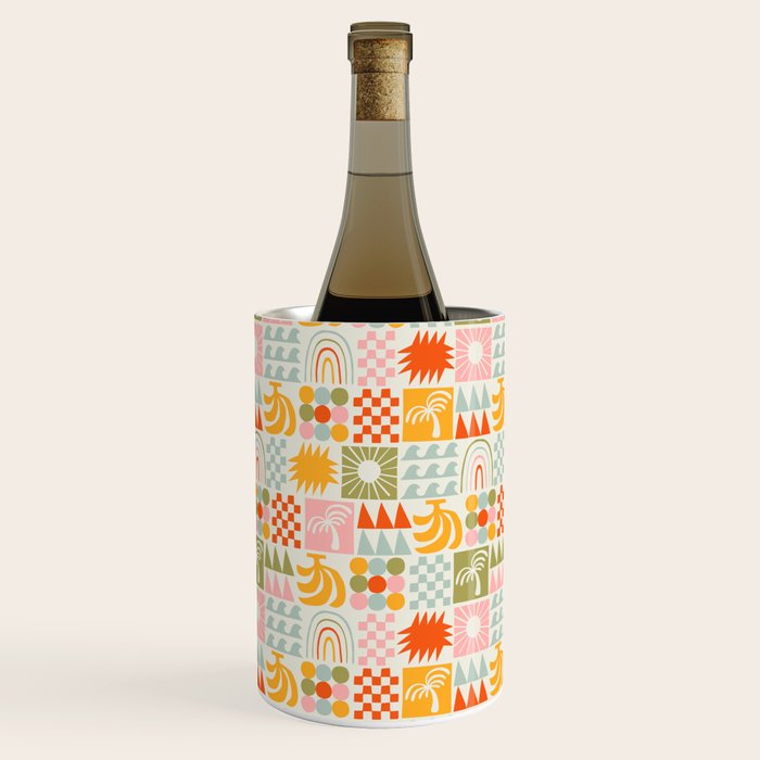 Colorful tropical summer mosaic tile art Wine Chiller Gallery Image 3