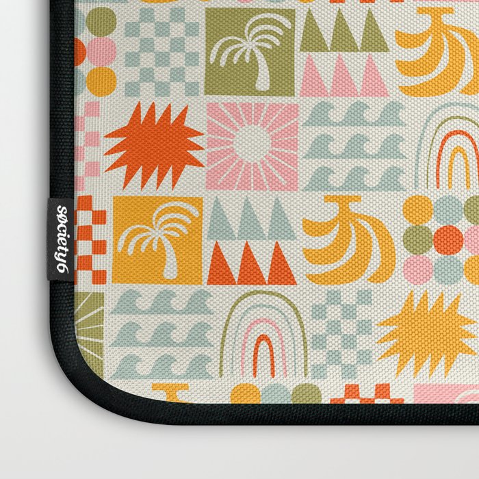 Colorful tropical summer mosaic tile art Laptop Sleeve Gallery Image 3