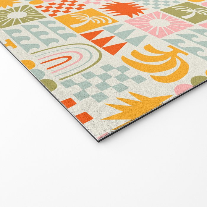Colorful tropical summer mosaic tile art Welcome Mat Gallery Image 2