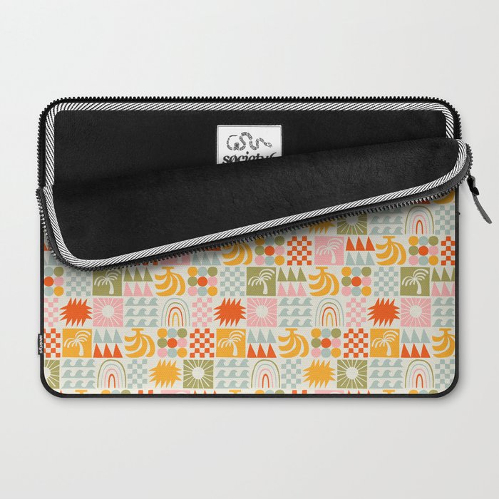 Colorful tropical summer mosaic tile art Laptop Sleeve Gallery Image 2