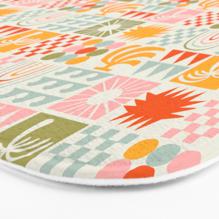 Colorful tropical summer mosaic tile art Bath Mat Gallery Image 3