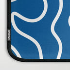 Squiggle Maze Minimalist Abstract Pattern in Blue and White Laptop Sleeve Gallery Image 3