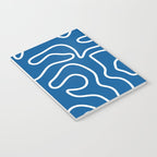 Squiggle Maze Minimalist Abstract Pattern in Blue and White Notebook Gallery Image 3