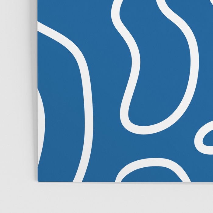 Squiggle Maze Minimalist Abstract Pattern in Blue and White Poster Gallery Image 3