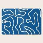 Squiggle Maze Minimalist Abstract Pattern in Blue and White Cutting Board Gallery Image 1