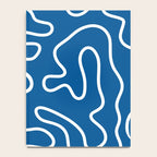Squiggle Maze Minimalist Abstract Pattern in Blue and White Notebook Gallery Image 4