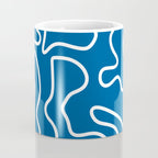 Squiggle Maze Minimalist Abstract Pattern in Blue and White Coffee Mug Gallery Image 4