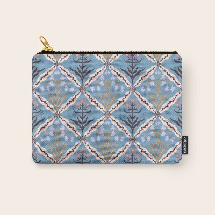 Botanical Trellis Floral Pattern Carry All Pouch Gallery Image 1