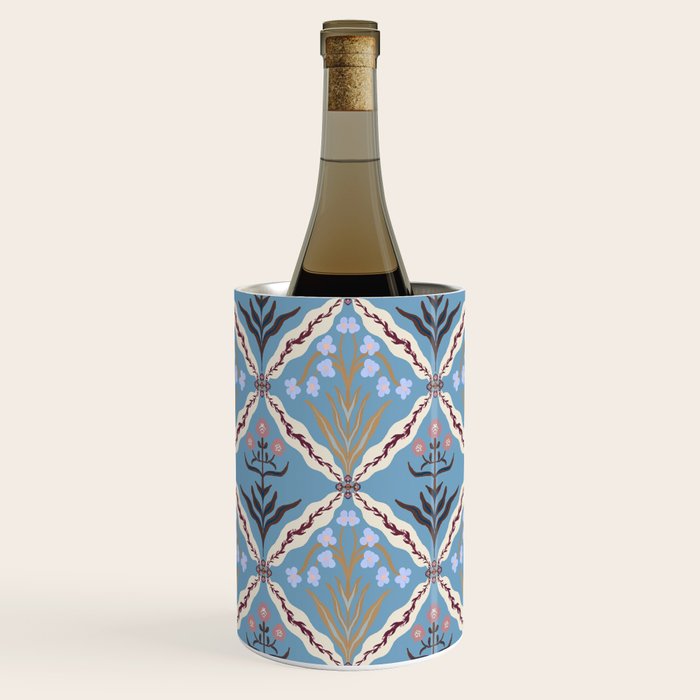 Botanical Trellis Floral Pattern Wine Chiller Gallery Image 1