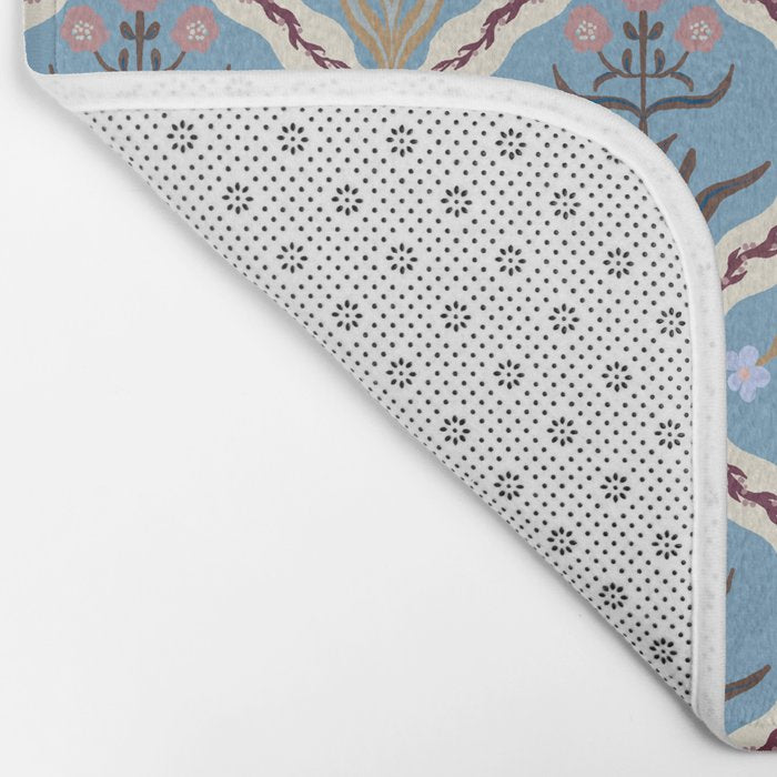 Botanical Trellis Floral Pattern Bath Mat Gallery Image 2