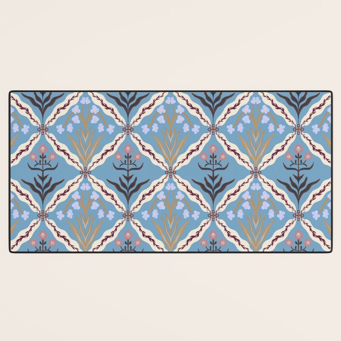 Botanical Trellis Floral Pattern Desk Mat Gallery Image 3